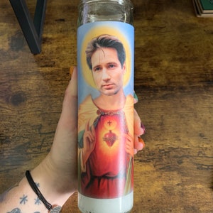 X Files Prayer Candle, Mulder prayer Candle, Scully Religious Candle, Aliens Candle image 2