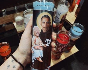 Obama Biden Funny Prayer Candle, Democrat prayer Candle, Funny Religious Candle