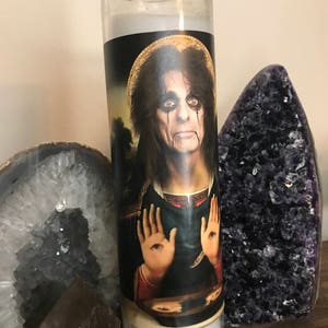 Alice Cooper Funny Prayer Candle, Celebrity Prayer Candle, Funny Religious Candle, image 3