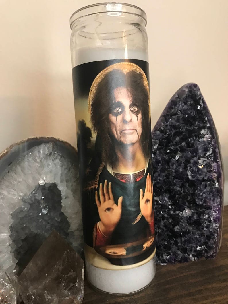 Alice Cooper Funny Prayer Candle, Celebrity Prayer Candle, Funny Religious Candle, image 3