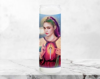 Grimes Funny Prayer Candle, Space Girl prayer Candle, Funny Religious Candle