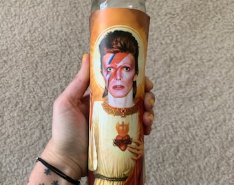 Bowie Ziggy Funny Prayer Candle, joke prayer candle, Music candle