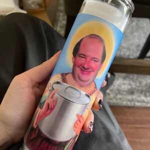 Kevin Malone Funny Prayer Candle, Office Prayer Candle, Funny Religious Candle, Not Ashton Kutcher image 2