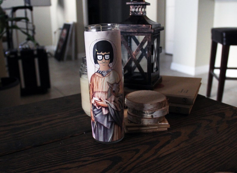 Girl with Glasses Funny Prayer Candle, Popular prayer Candle, Funny Religious Candle image 3