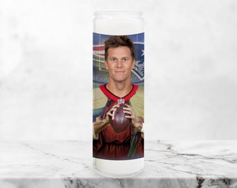 Vela de oración divertida de Tom Brady, vela de oración de fútbol, vela religiosa divertida de la NFL