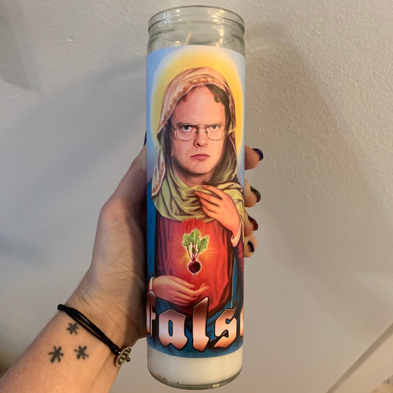 Dwight Schrute Funny Prayer Candle Office Prayer Candle Etsy