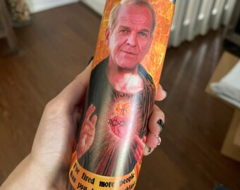 Leo Mcgarry Funny Prayer Candle, White Elephant prayer Candle, Funny Religious Candle