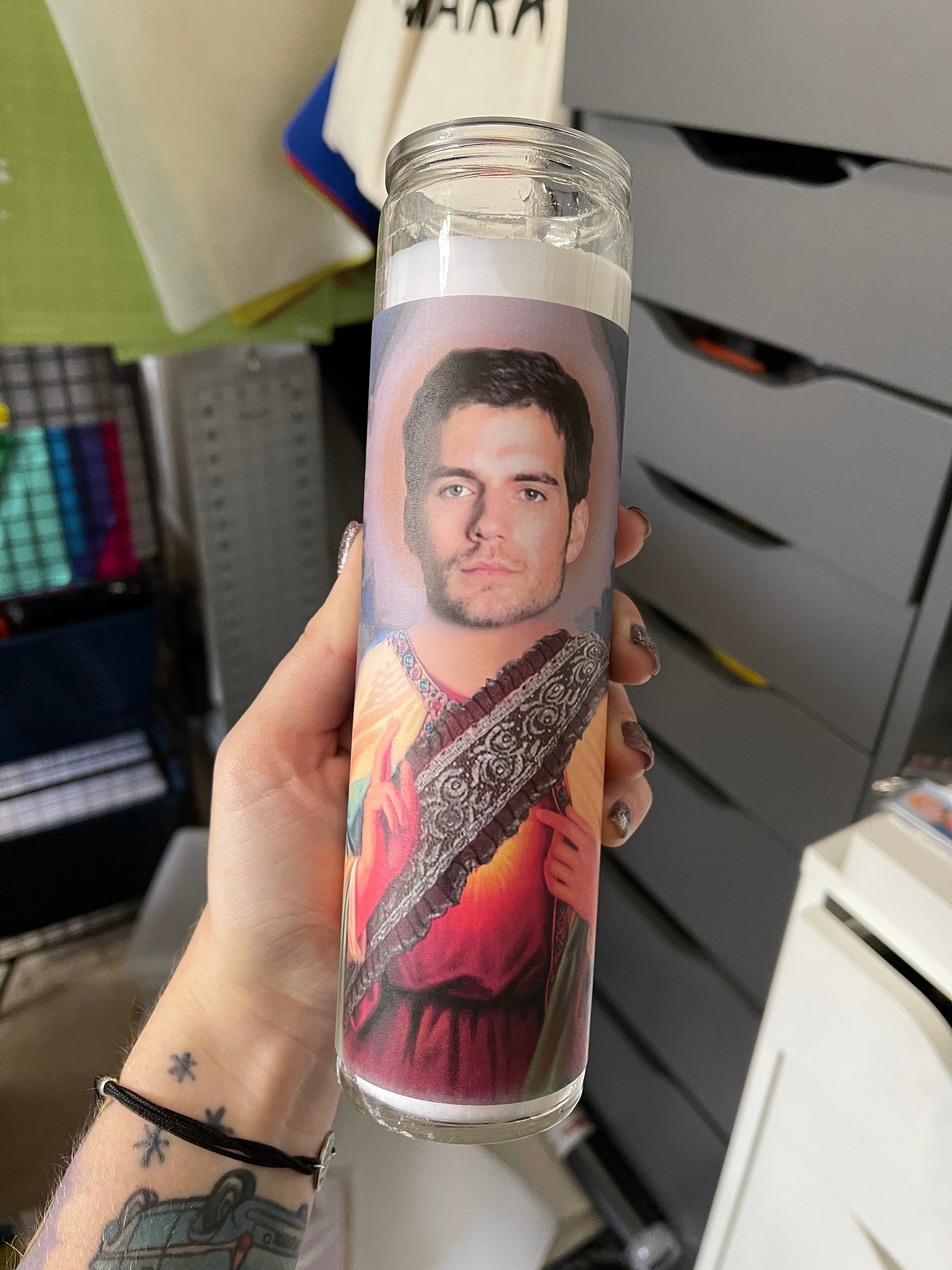 Henry Cavill Funny Prayer Candle Joke Prayer Candle Actor Etsy