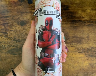 Dead Pool Themed Prayer Candle, Anti-hero Funny Prayer Candle