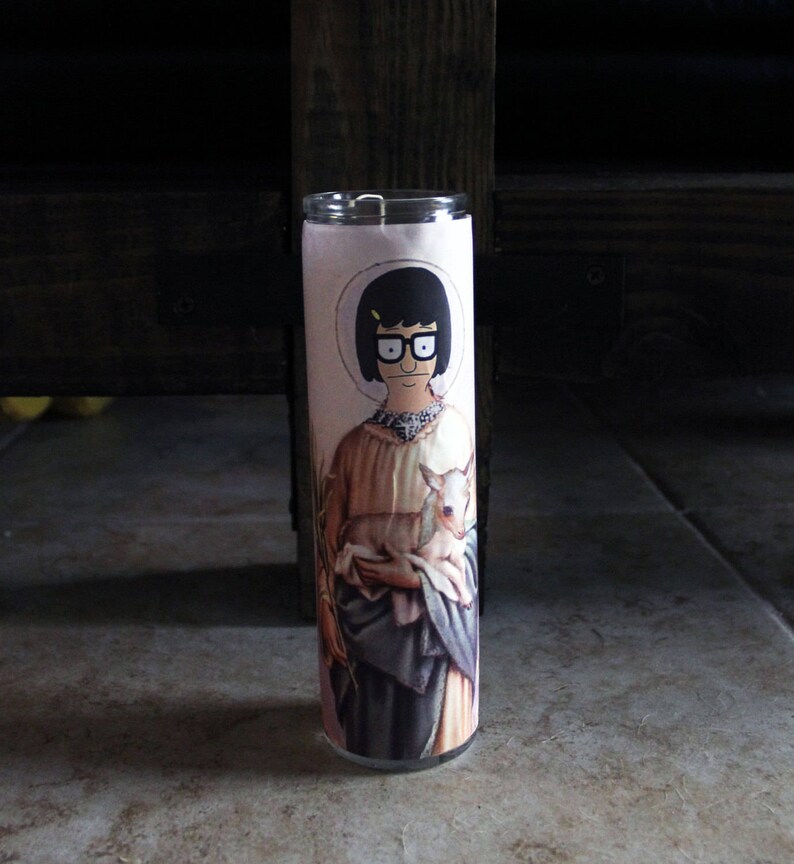 Girl with Glasses Funny Prayer Candle, Popular prayer Candle, Funny Religious Candle image 1