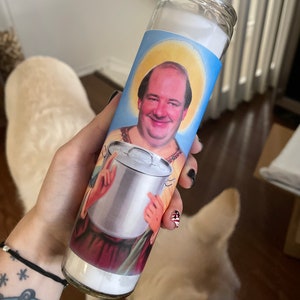 Kevin Malone Funny Prayer Candle, Office Prayer Candle, Funny Religious Candle, Not Ashton Kutcher image 1