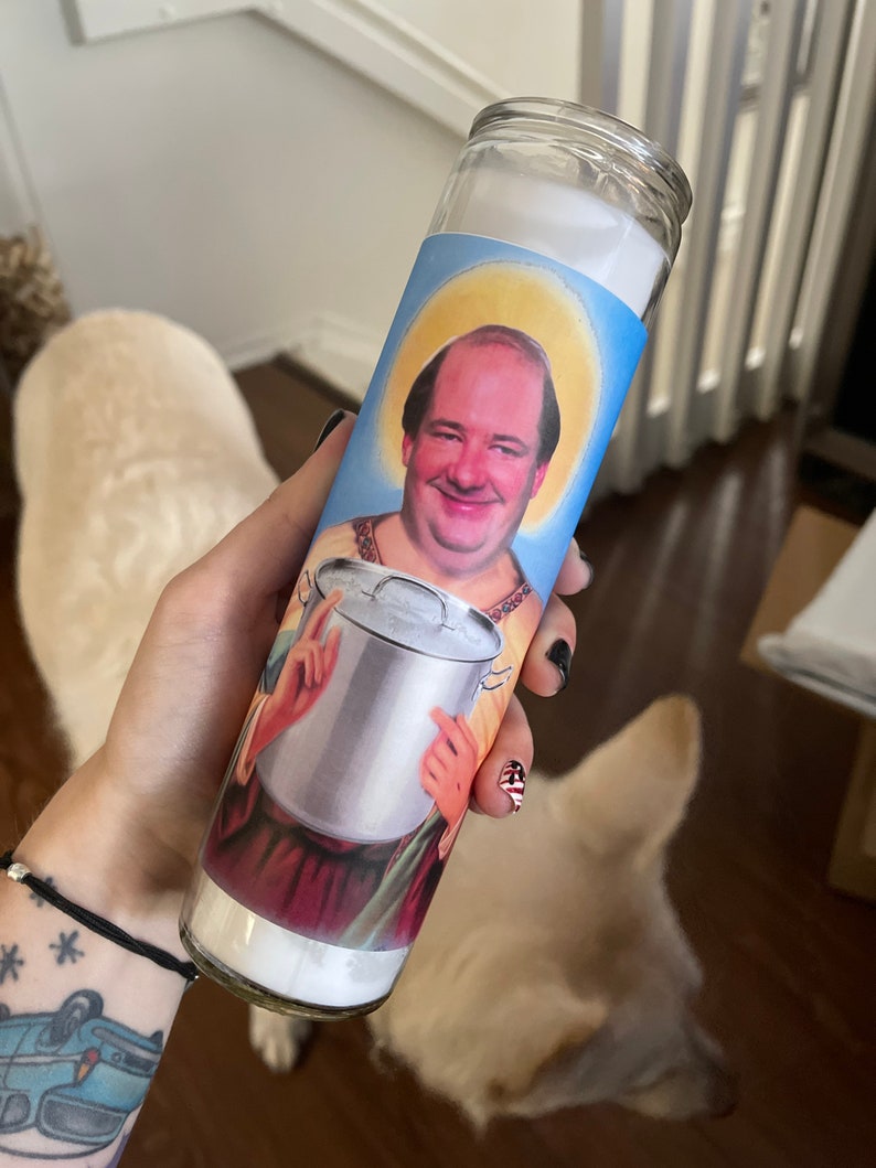 Kevin Malone Funny Prayer Candle, Office Prayer Candle, Funny Religious Candle, Not Ashton Kutcher image 1