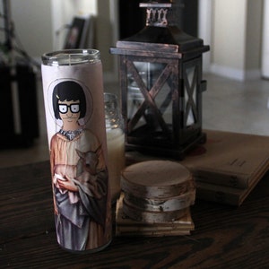 Girl with Glasses Funny Prayer Candle, Popular prayer Candle, Funny Religious Candle image 2