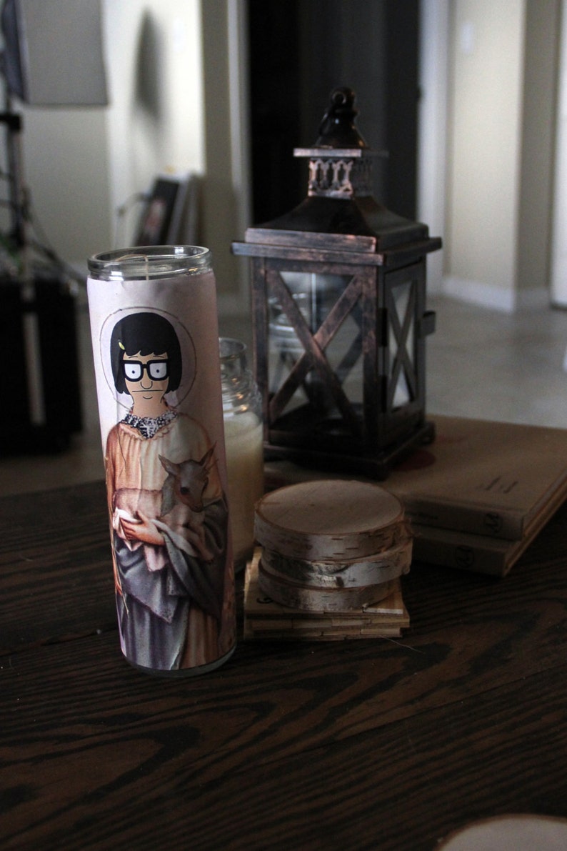 Girl with Glasses Funny Prayer Candle, Popular prayer Candle, Funny Religious Candle image 2