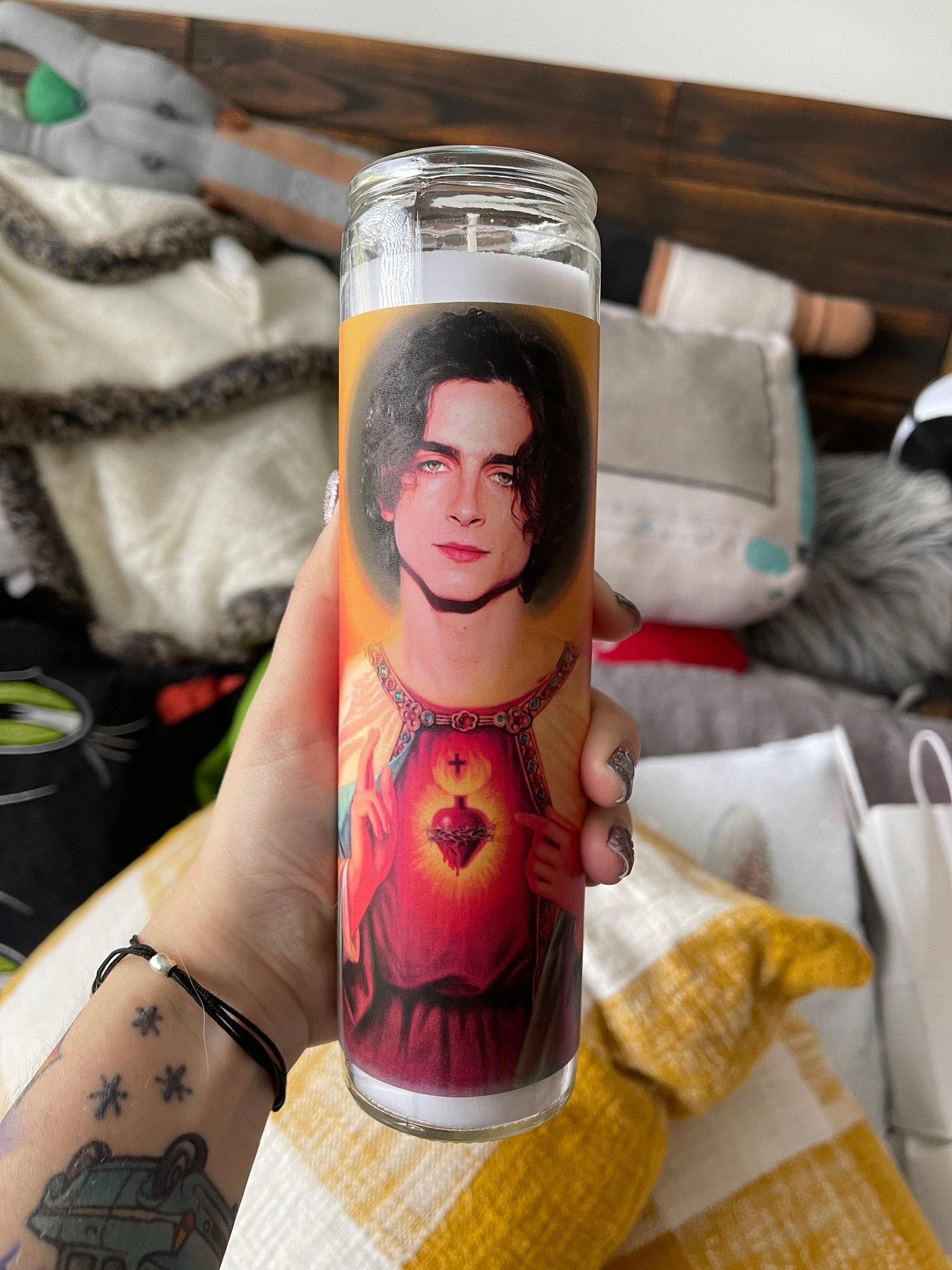 Timothee Chalamet Funny Prayer Candle Joke Prayer Candle Etsy