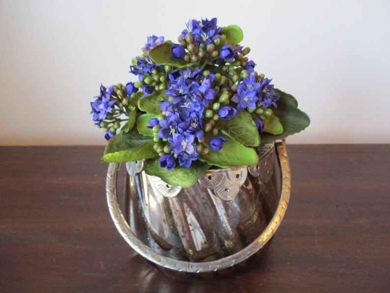 Purple Kalanchoe Bush 9 Tall Silk Flowers Buds Berries Etsy