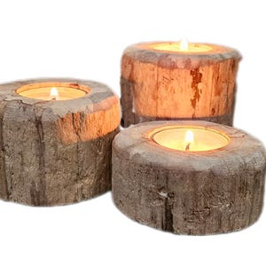 Driftwood Tealight Candle Holders