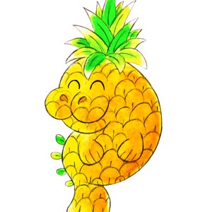 Pineapple Manatee 8x10 Print