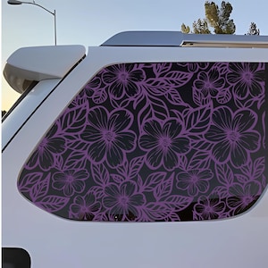 Floral Print #330 Car Decal – 2 pieces (one for each side) - Vinyl Decal for Car Window, Quarter Window – Car Accessories, Car Decor