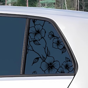 Floral Print #56 Car Decal – 2 pieces (one for each side) - Vinyl Decal for Car Window, Quarter Window – Car Accessories, Car Decor