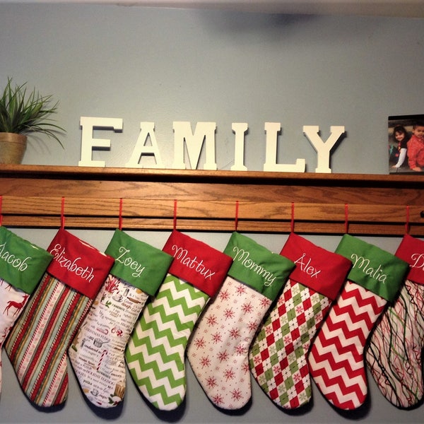 Personalized Christmas Stocking 30 fabrics to choose from