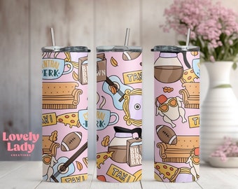 Cute Friends Tumbler Cup / Girls Tumbler / Girls Gifts / Gifts for Her / Cute Glass Cup / Iced Coffee Cup / Girl Mug