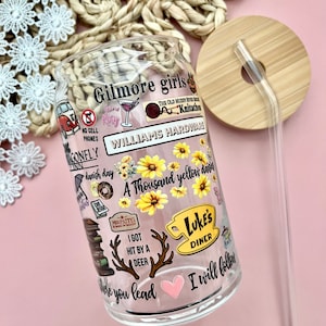 Vaso de cristal para niñas / Vaso para niñas / Regalos para niñas / Regalos para ella / Vaso de cristal bonito / Vaso de café helado