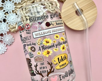 Girls Glass Cup / Girls Tumbler / Girls Gifts / Gifts for Her / Cute Glass Cup / Fall Glass Tumbler / Christmas Gifts for Her