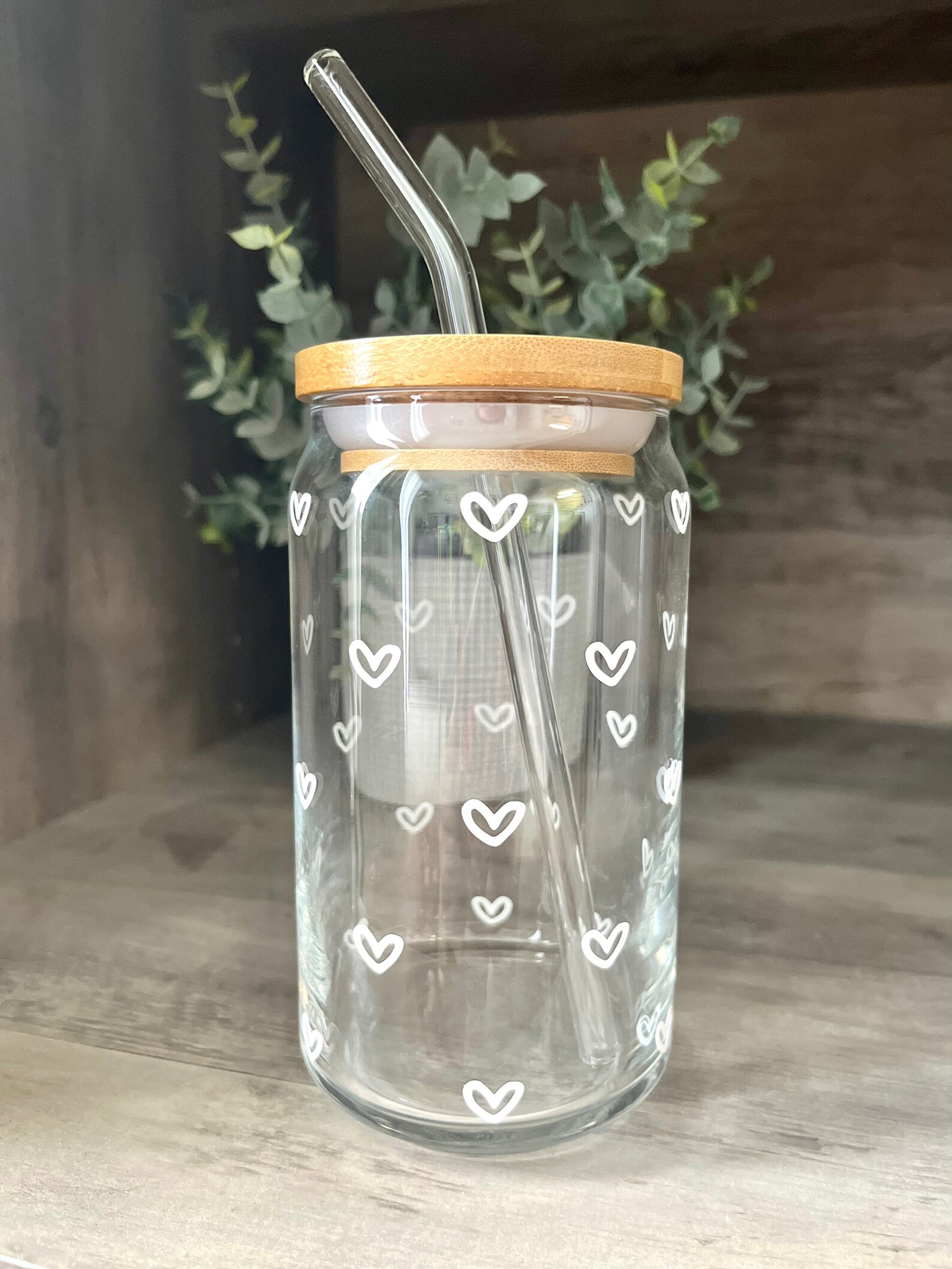 Mini Hearts Glass Cup / Iced Coffee Glass / Hearts Glass Cup / Etsy