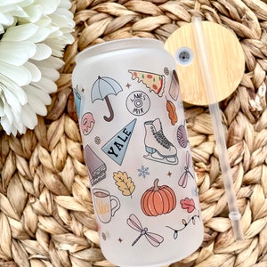 Vaso de cristal para niñas / Vaso para niñas / Regalos para niñas / Regalos para ella / Vaso de cristal bonito / Vaso de café helado