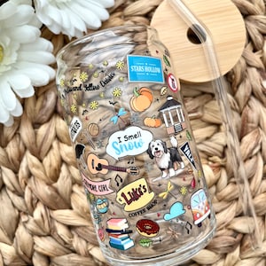 Vaso de cristal para niñas / Vaso para niñas / Regalos para niñas / Regalos para ella / Vaso de cristal bonito / Vaso de café helado