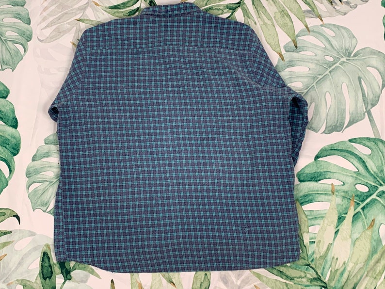 90s Plaid Flannel Button Up Checkered Button Down Oxford XXL