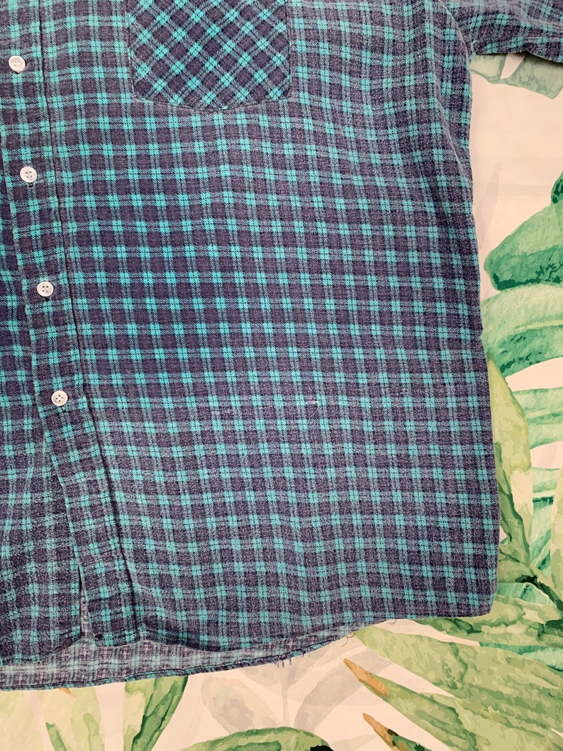90s Plaid Flannel Button Up Checkered Button Down Oxford XXL