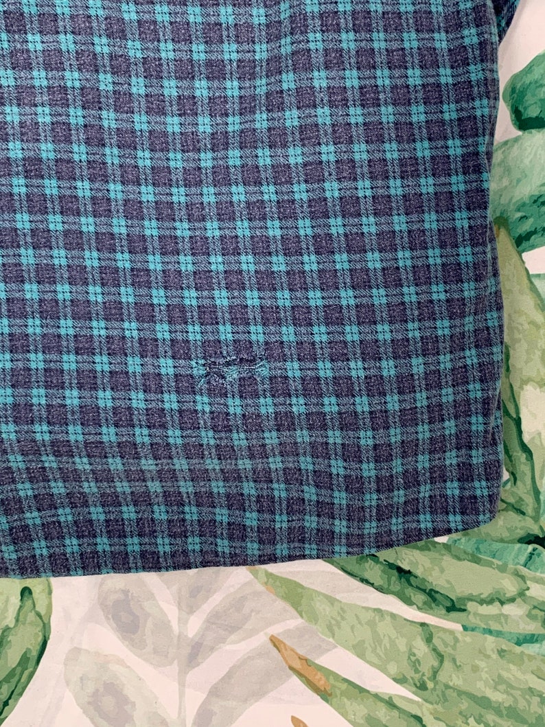90s Plaid Flannel Button Up Checkered Button Down Oxford XXL