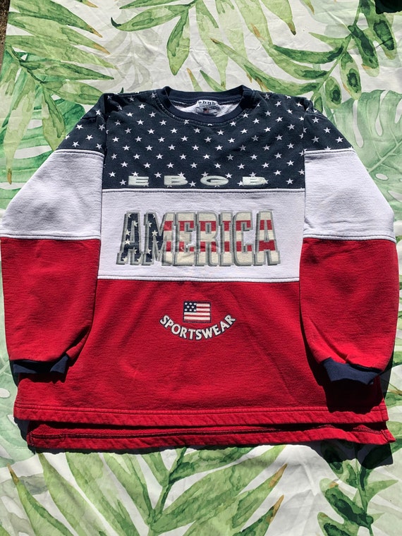 90s American Sports Sweater L Sport Sweatshirt Lar