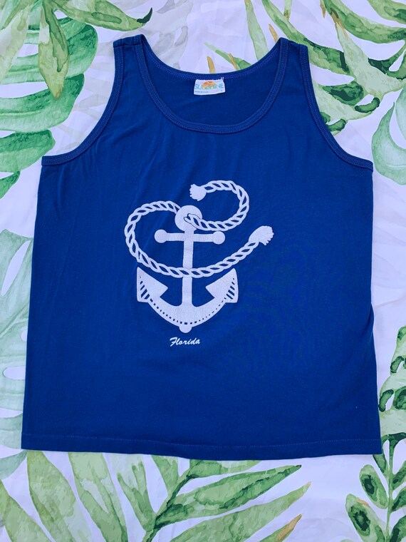 90s Single Stitch Tank Top L Florida Anchor Large - image 9