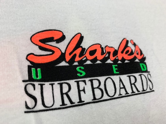 90's Single Stitch Shark Surfboards Tshirt Surfer… - image 5
