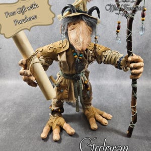 Troll mago Gedoran - Bambola fantasy snodabile OOAK - Bambola artistica fatta a mano - Creatura mitica - Spedizione gratuita + omaggio - creatura del bosco