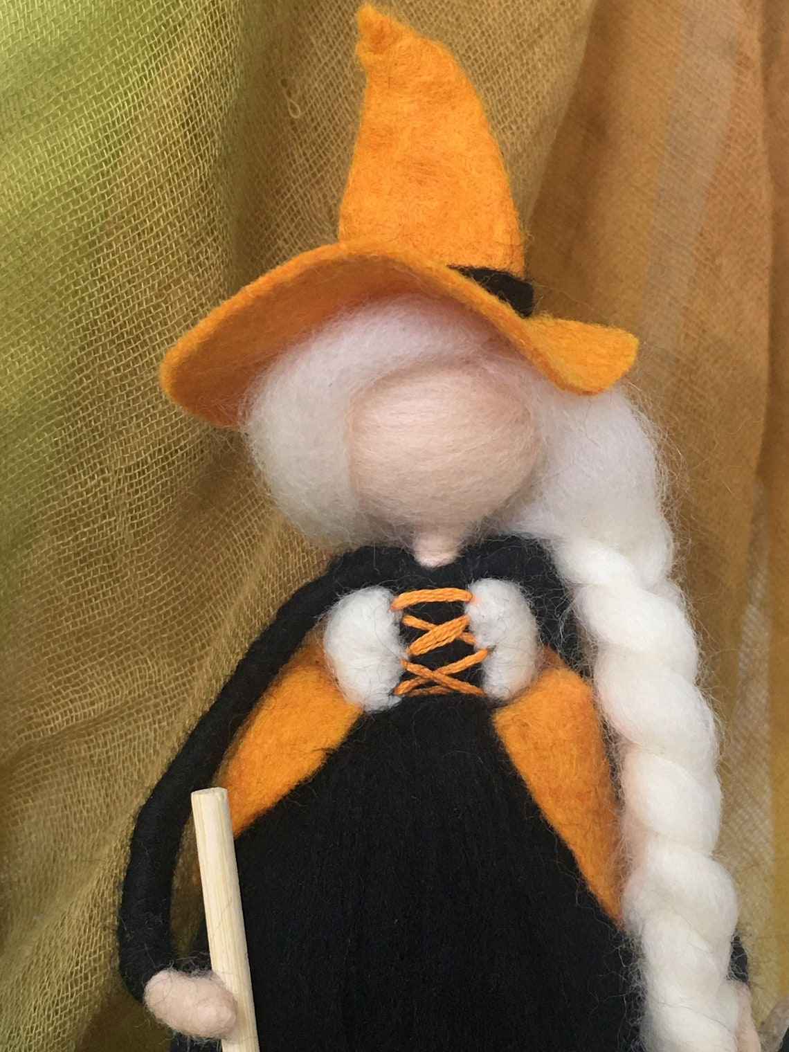 Halloween witch needle felt witch waldorf needle felt doll Etsy