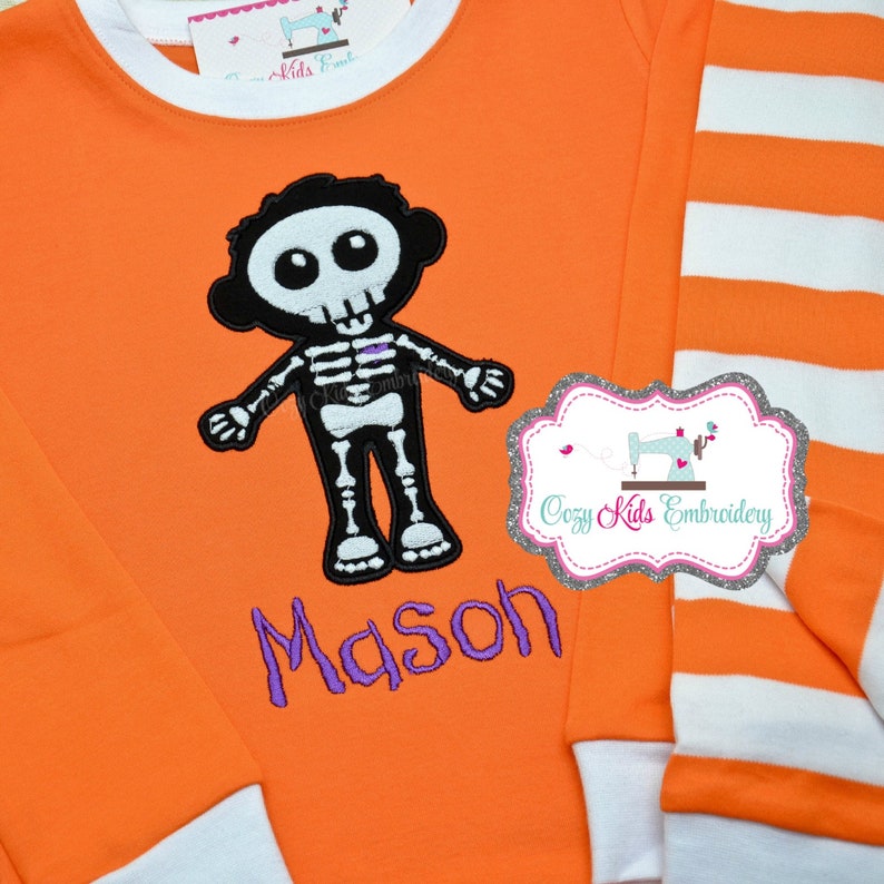 Glow in the Dark Pajama Halloween pajama Halloween pj boy girl kid child toddler infant baby custom personalized mongram fall pajama