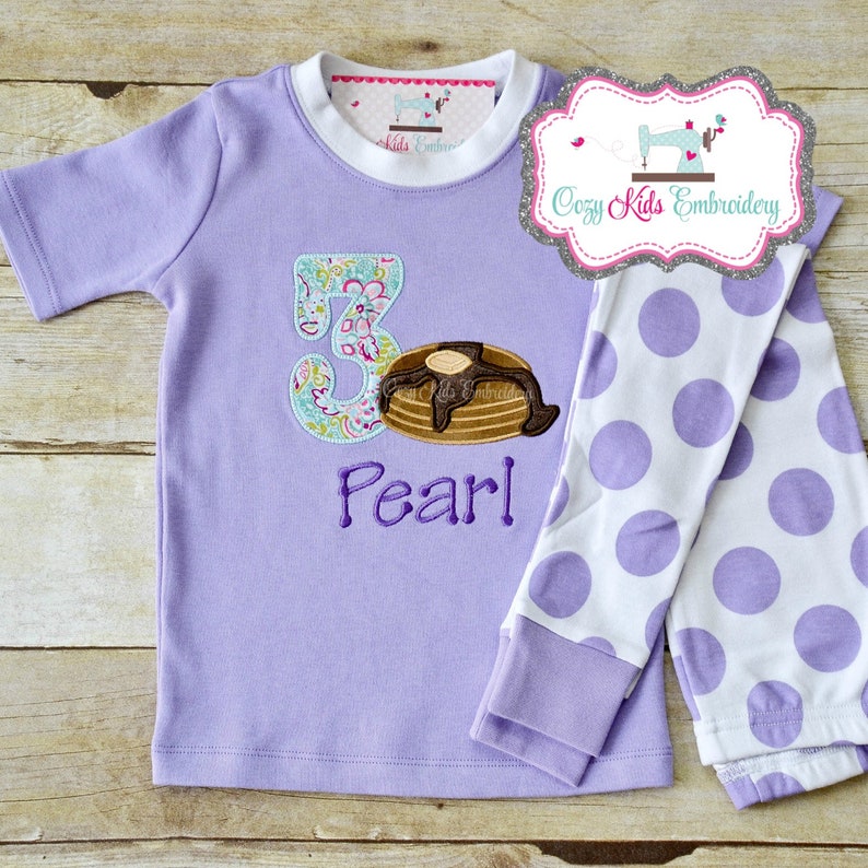 Pancake pajamas girl pancake pajamas birthday pancake Etsy