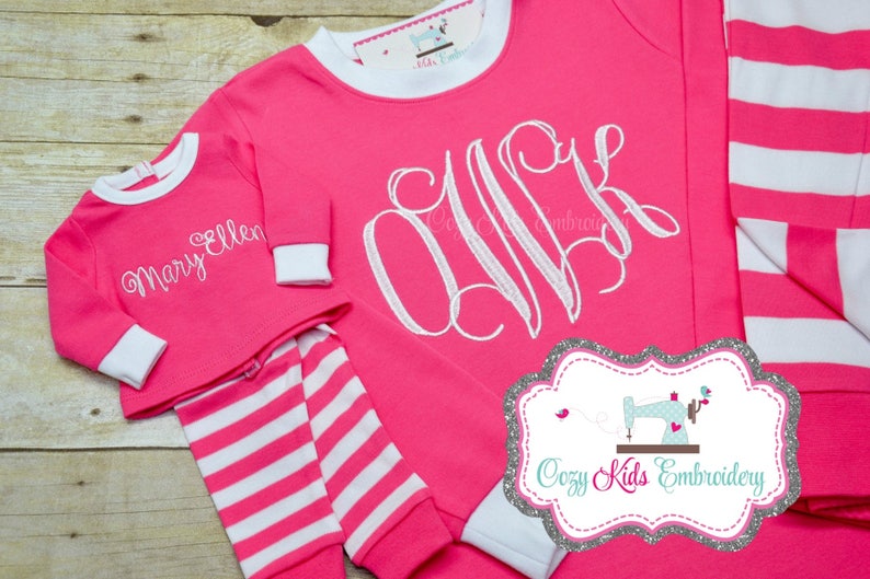 Valentine/'s Day pajamas Valentine/'s Day Pj girl child kid baby toddler infant applique embroidery monogram name Monogram pajamas