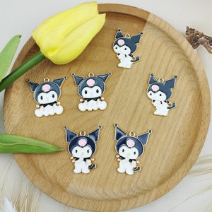 10PCS Emaliowane Cartoon Little Devil Charms, Stop Charm Wisiorek, Kolczyki Charms, Naszyjnik Charms, Biżuteria Charms do Kolczyka Naszyjnik Making