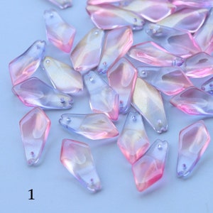 50PCS Multi Color Czech Glass Flower Petal Beads 12x25mm Flower Petals Floral Glaze Beads Czech Tiny Beads For Earring Necklace Bracelet