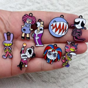 10PCS Cartoon Horror Circus Enamel Charm,DIY handmade Alloy Necklace Earring Pendant,Tiny Creative Charm,Keychain for Jewelry Making