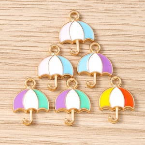 10 STKS Cartoon anime paraplu emaille bedel, DIY handgemaakte legering infuus olie hanger, kleine creatieve charme, sieraden bedel voor oorbel ketting maken