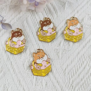 10/20 PCS Enamel Charm,Drop oil Cartoon dog Alloy Charm Pendant,Earring Charms,Necklace Charms,Jewelry Charms for Earring Necklace Making