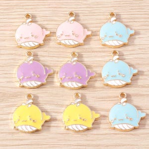 10 STKS Leuke cartoon kleine walvis emaille bedel, DIY handgemaakte infuus olie hanger, kleine creatieve charme, sieraden bedels voor oorbellen ketting maken