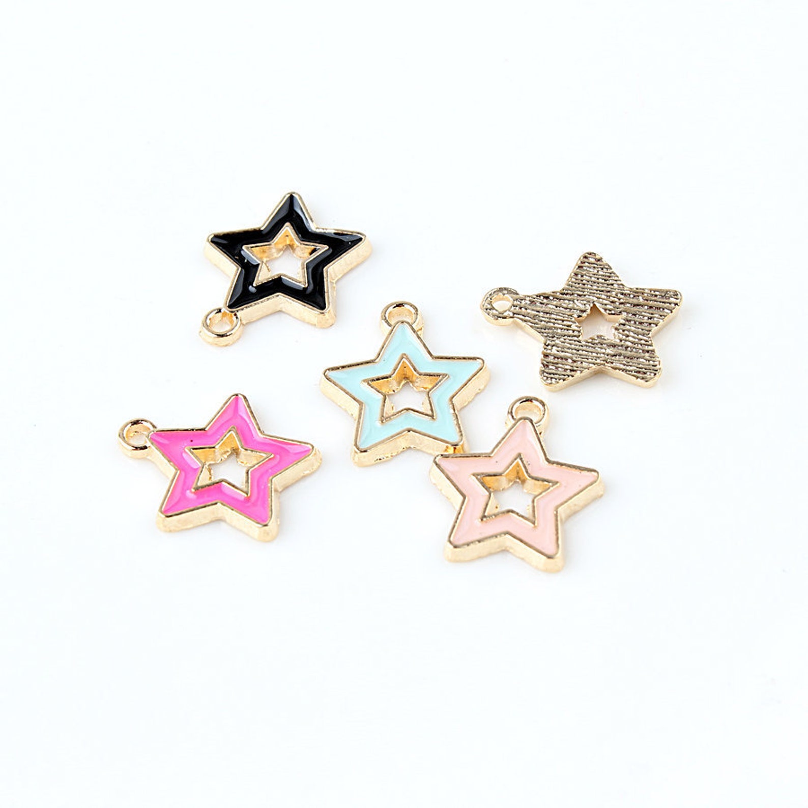10PCS 20PCS Star Enamel Charms Alloy Charm Pendant Small Etsy