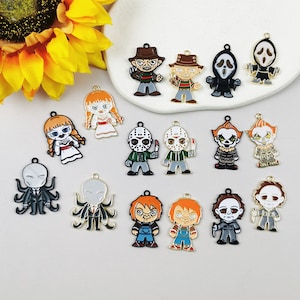 10/20PCS Halloween funny Enamel Charm,Drop oil Alloy Charm Pendant,DIY handmade Earring Necklace Jewelry Charms for Earring Necklace Making